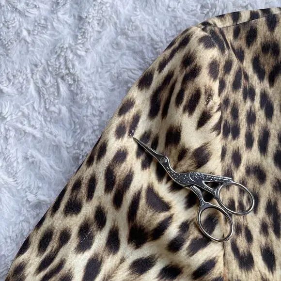 SOLD Cache vintage leopard print blazer jacket Y2K 90s animal cheetah mob wife L - Picture 8 of 16